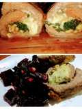 Colita de cuadril rellena con ensalada de remolacha y ajo