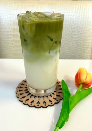 Hình của món Sữa đậu nành trà xanh / Matcha soy milk.
