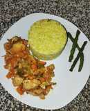 Salteado de pollo con verduras ⚡