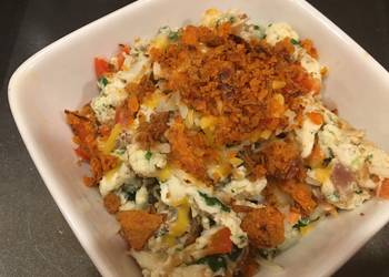 Easiest Way to Cook Delicious Egg white scramble with crab meat and crispy red pepper