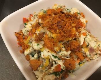 Ultimate, Prepare Egg white scramble with crab meat and crispy red pepper Most Delicious