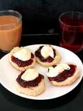My Afternoon Tea open Scones with Cherry Jam and Clotted Cream