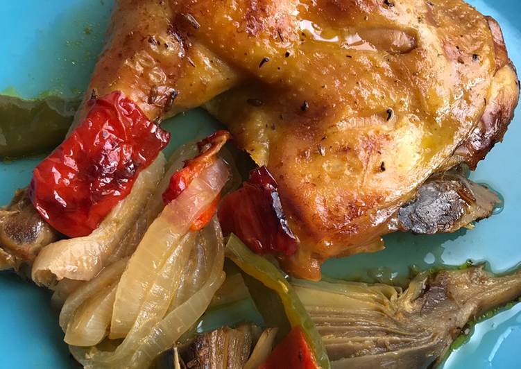 Pollo de corral asado, a la mandarina 🍊