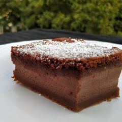 A picture of Chocolate magic cake(custard cake).