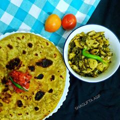 A picture of Leftover lauki ki bhujia ke parathe.