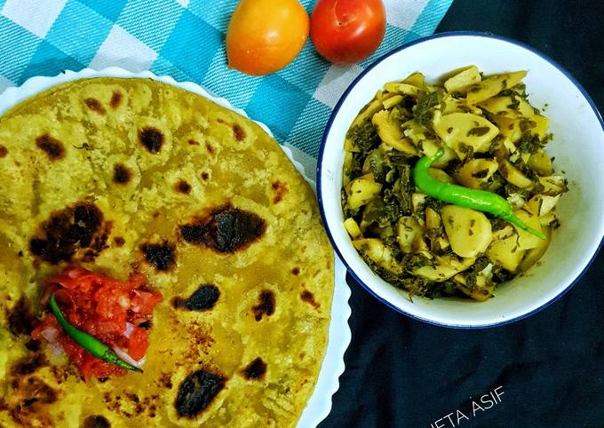 Recipe of Quick Leftover lauki ki bhujia ke parathe