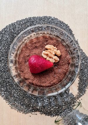 Una foto de Postre saludable de semillas de chía y cacao 🌱 Plant based 🌿 Sin azúcar ni edulcorante ni fécula
