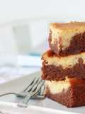 Brownie cheesecake de plátano y café