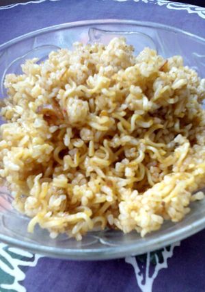 Foto resep nasi goreng mie kari