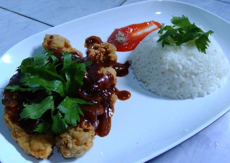 Crispy Chicken Saus Lada Hitam