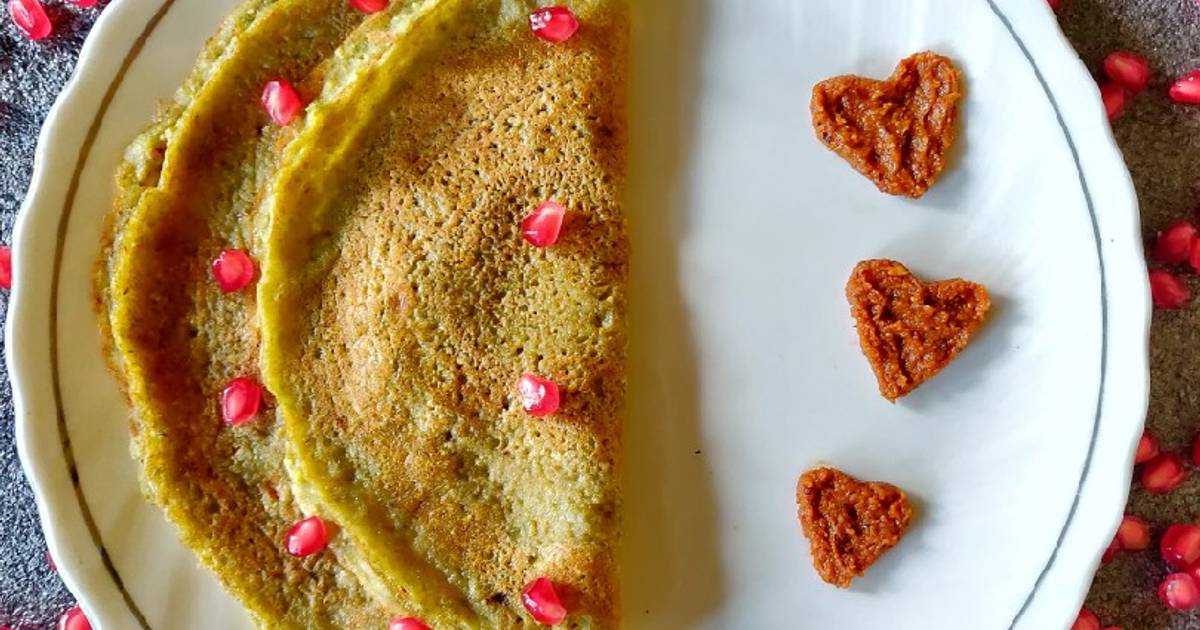 Green Moong ka Dosa with Urad Dal chutney Recipe by Uzma Ahmad Cookpad