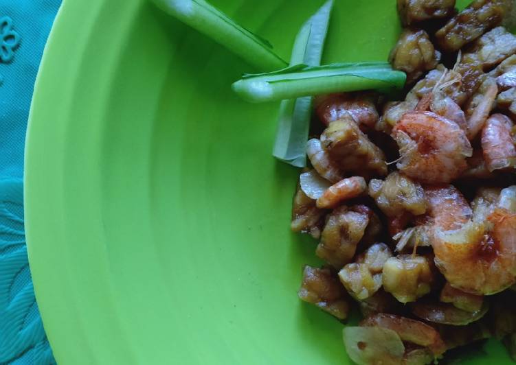 Bagaimana memasak Oseng udang dan tempe 😊😊 yang nikmat