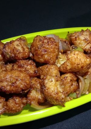 A picture of Dry Manchurian.