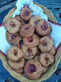 Pepas integrales con mermelada de frutilla y durazno light