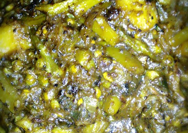 Malabar spinach fish head curry