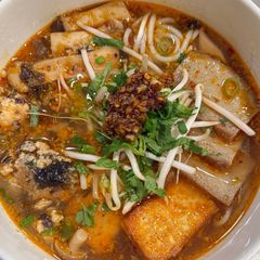 A picture of Vegan Lemongrass “Beef” Noodle Soup (Bún Bò Huế.