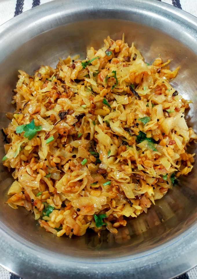 A picture of Cabbage – Moong dal Subzi.