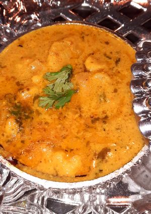 A picture of Rajasthani gatte ki sabzi.