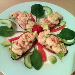 A picture of Vickys Prawn Cocktail Crostini.