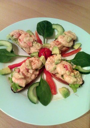A picture of Vickys Prawn Cocktail Crostini.