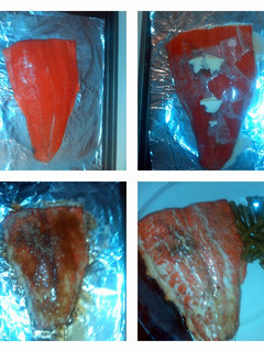 A picture of Peppery brown sugar salmon.