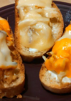 A picture of Open Faces Crab Sandwiches.