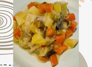 Une photo de Fondue de poireaux, pommes de terre, carottes au cookeo
