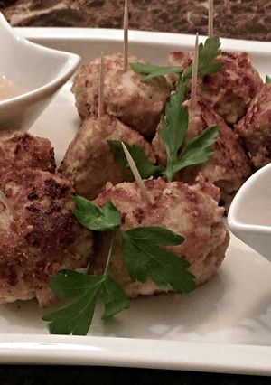 A picture of Pork, Apple and Couscous Meatballs.