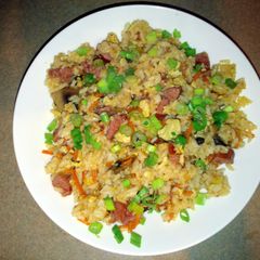 A picture of Amylynn's Sausage Mushroom Fried Rice.