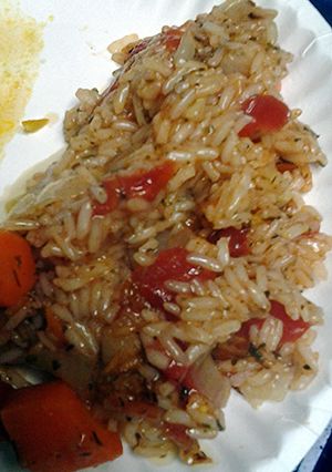 A picture of crusted rice.