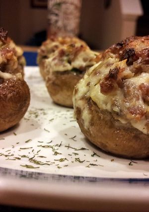 A picture of Sausage Stuffed Mushrooms.