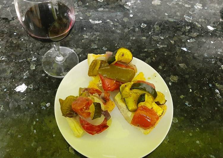 Tosta de verduras asadas