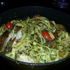 Pesto Fettuccine Tuna Steak A picture of Pesto Fettuccine Tuna Steak.