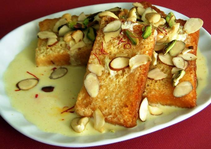 Recipe of Award-winning shahi Tukda (rich bread pudding)