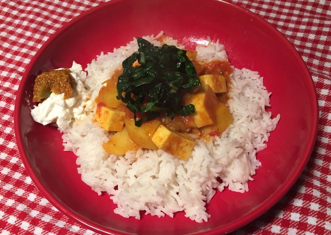 Paneer and potato curry