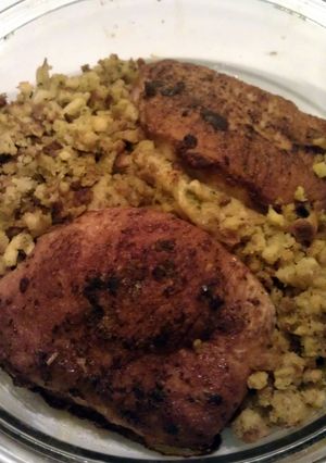 A picture of Southern Stuffed Pork Chops.