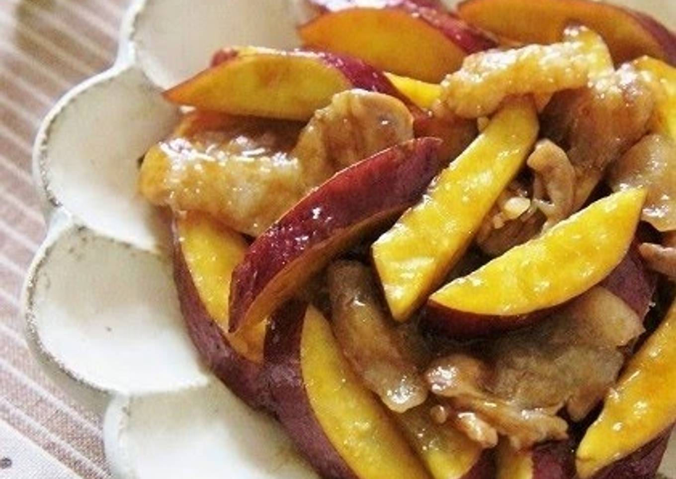 Sweet and Salty Sweet Potato and Pork Stir-Fry