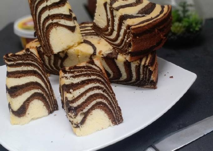 Zebra cake putih telur 🖤