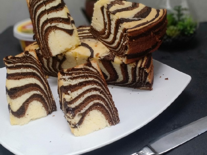 Anti Ribet, Memasak Zebra cake putih telur 🖤 Menu Enak