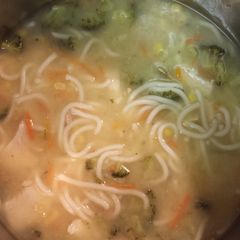 A picture of My chicken noodle soup.