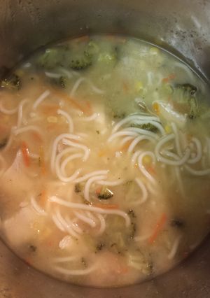 A picture of My chicken noodle soup.