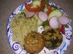 Una foto de Cupcake de pollo con vegetales