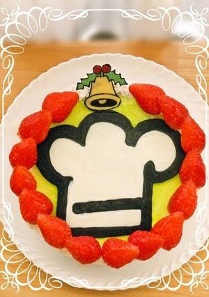 A picture of Cookpad Logo Christmas Wreath Cake.