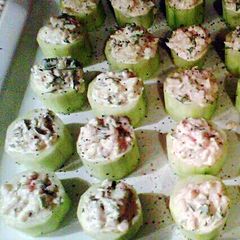 A picture of Shrimp Salad Cucumber Cups.