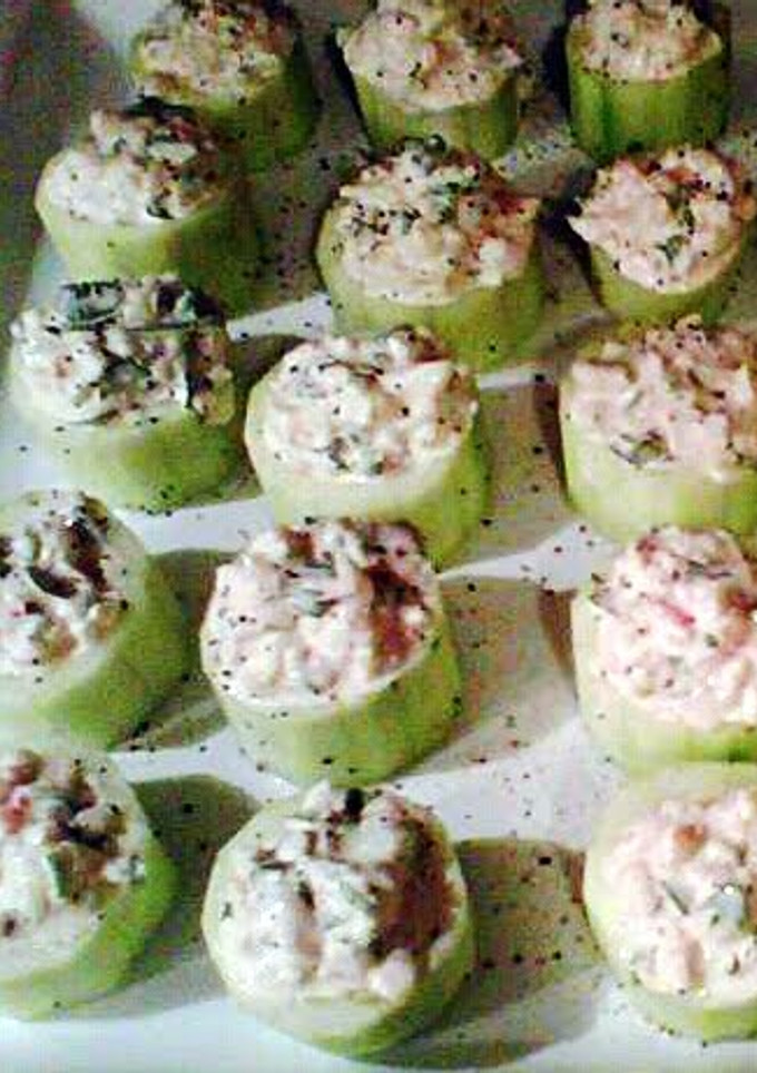 A picture of Shrimp Salad Cucumber Cups.