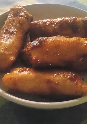 A picture of Sweet Banana Spring Rolls.