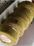 Strawberry and Sakura Matcha Roll Cake for Girls' Day