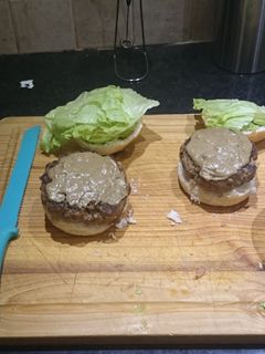A picture of Home made burger patties.