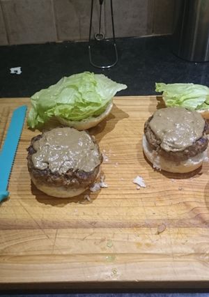 A picture of Home made burger patties.
