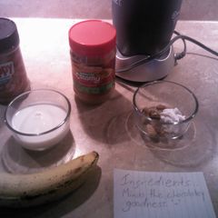 A picture of Chocolate Peanut Buttery Shake of Ultra Magicalness.
